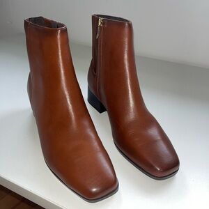 Caramel Brown Ankle Booties - “Sidney” by Easy Spirit - Women’s 11